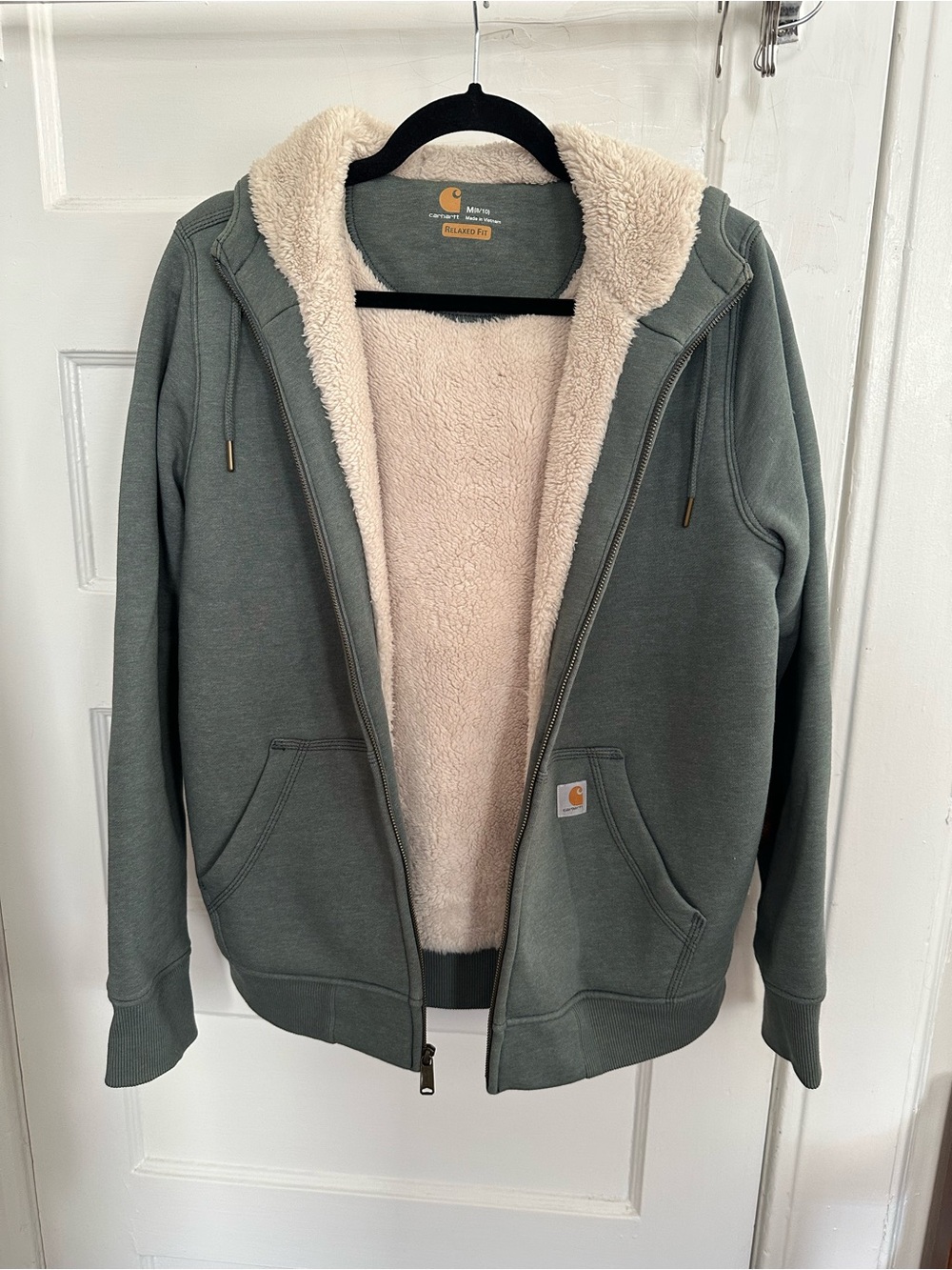 Carhartt Women’s Sherpa-Lined Zip Hoodie in Sage